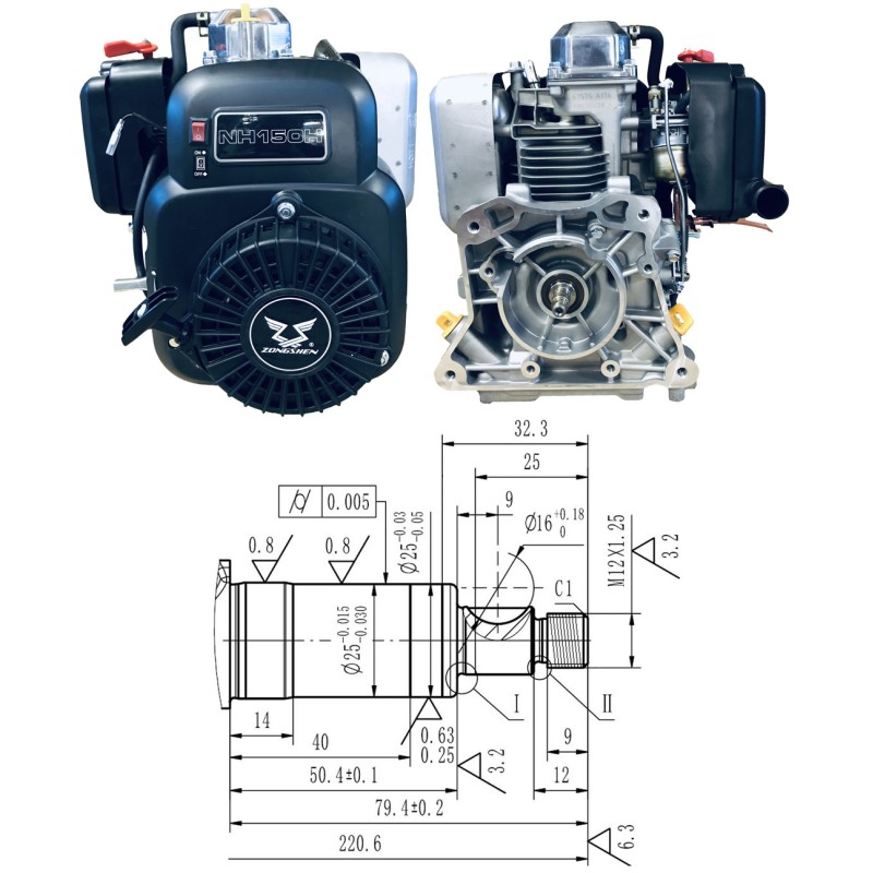 MEGHAJTÓ MOTOR ZONGSHEN NH150H 149cc 4,0 VíZSZINTES TENGELY MEGHAJTÓ MOTOR ZONGSHEN NH150H 149cc 4,0 VíZSZINTES TENGELY