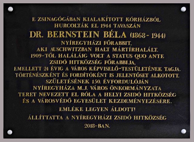 Bernstein Béla emléktábla Bernstein et