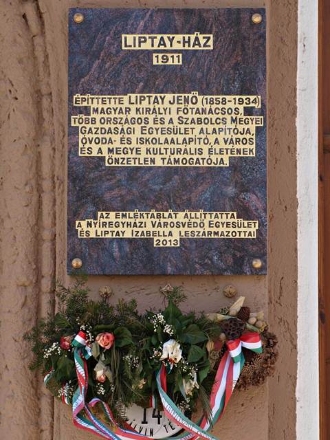 Liptay Jenő emléktábla 01. Nyiregyhaza Liptay Jeno emlektabla