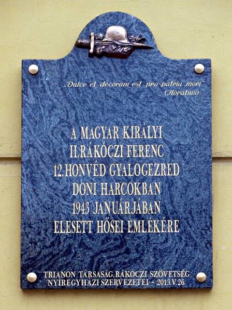 Doni harcokban elesettek emléktáblája 02. nyiregyhaza doni harcokban elesettek emlektablaja