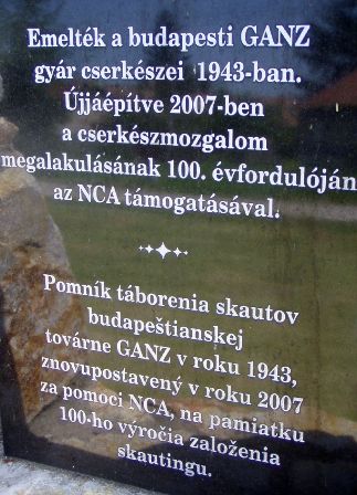 10. kisgyarmat cserkesz emlekmu felirat