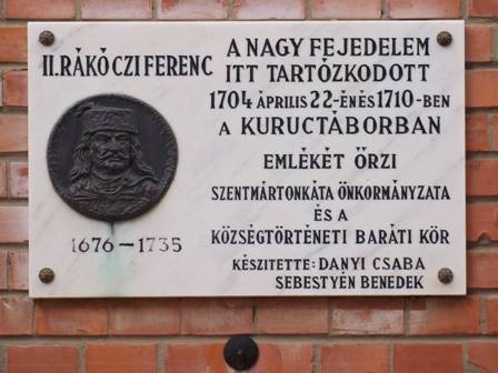 12. szenmartonkata rakoczi emlektabla