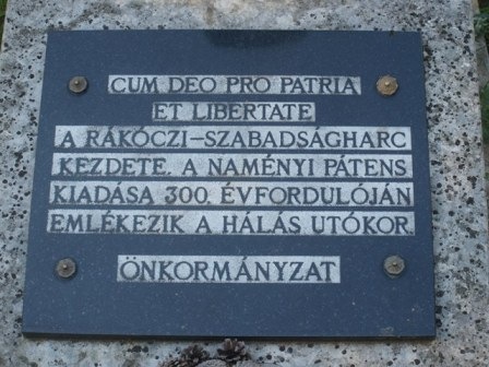 10. vnameny rakoczi emlektabla