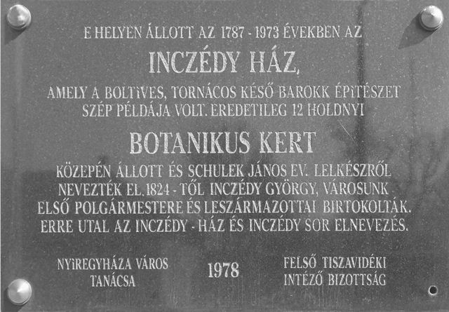 Nyiregyhaza Inczedy emlektabla