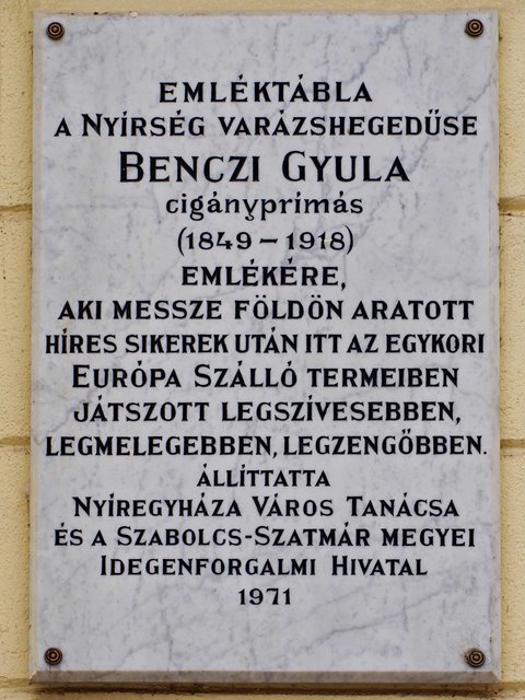 Benczi Gyula emléktáblája Benczi Gyula 2